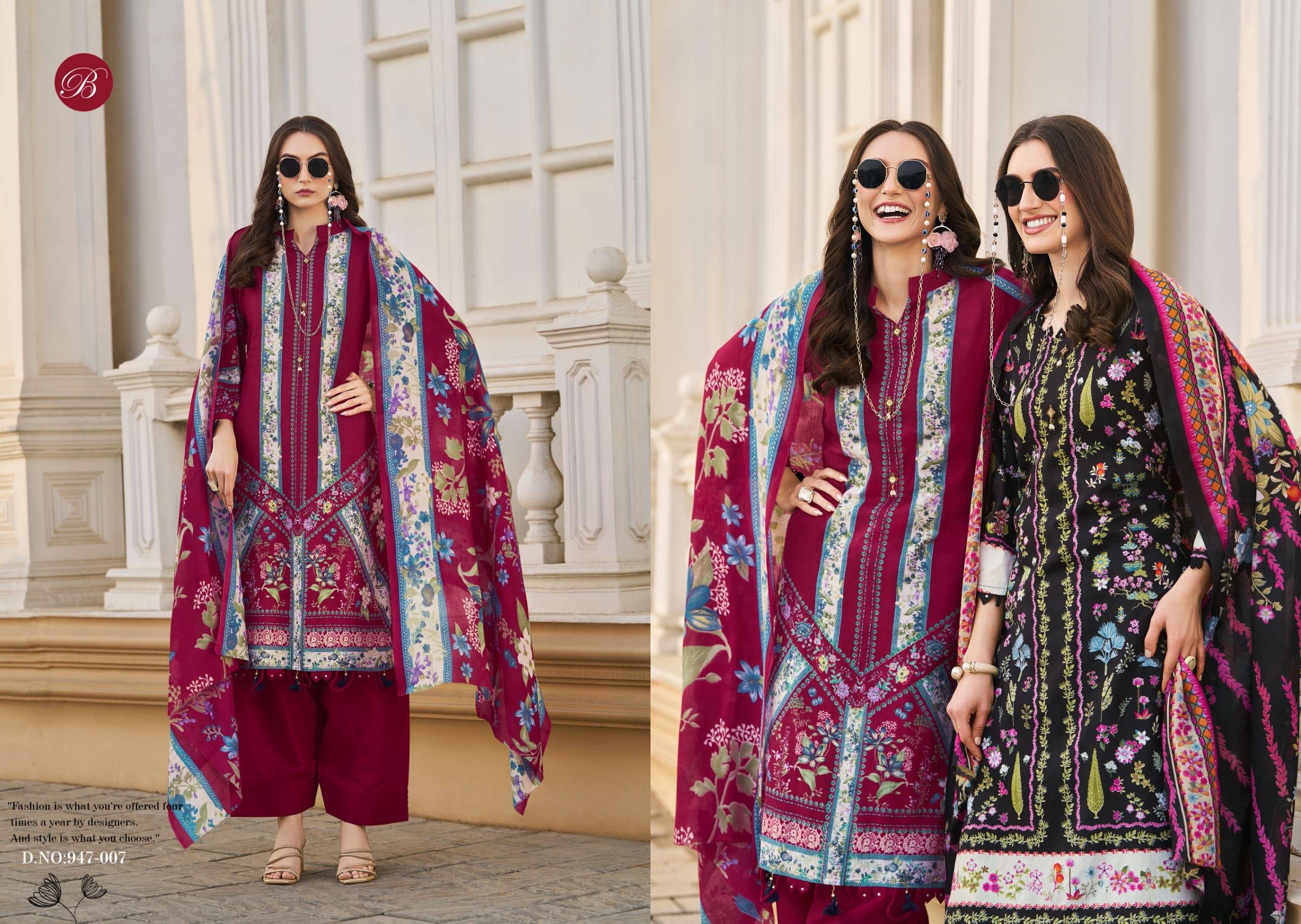 Florance By BelliZa DesigNer Studio 947 001 to 947 008 Series Beautiful Festive Suits Stylish Fancy Colorful Casual Wear & Ethnic Wear Pure Cotton Print Dresses At Wholesale Price